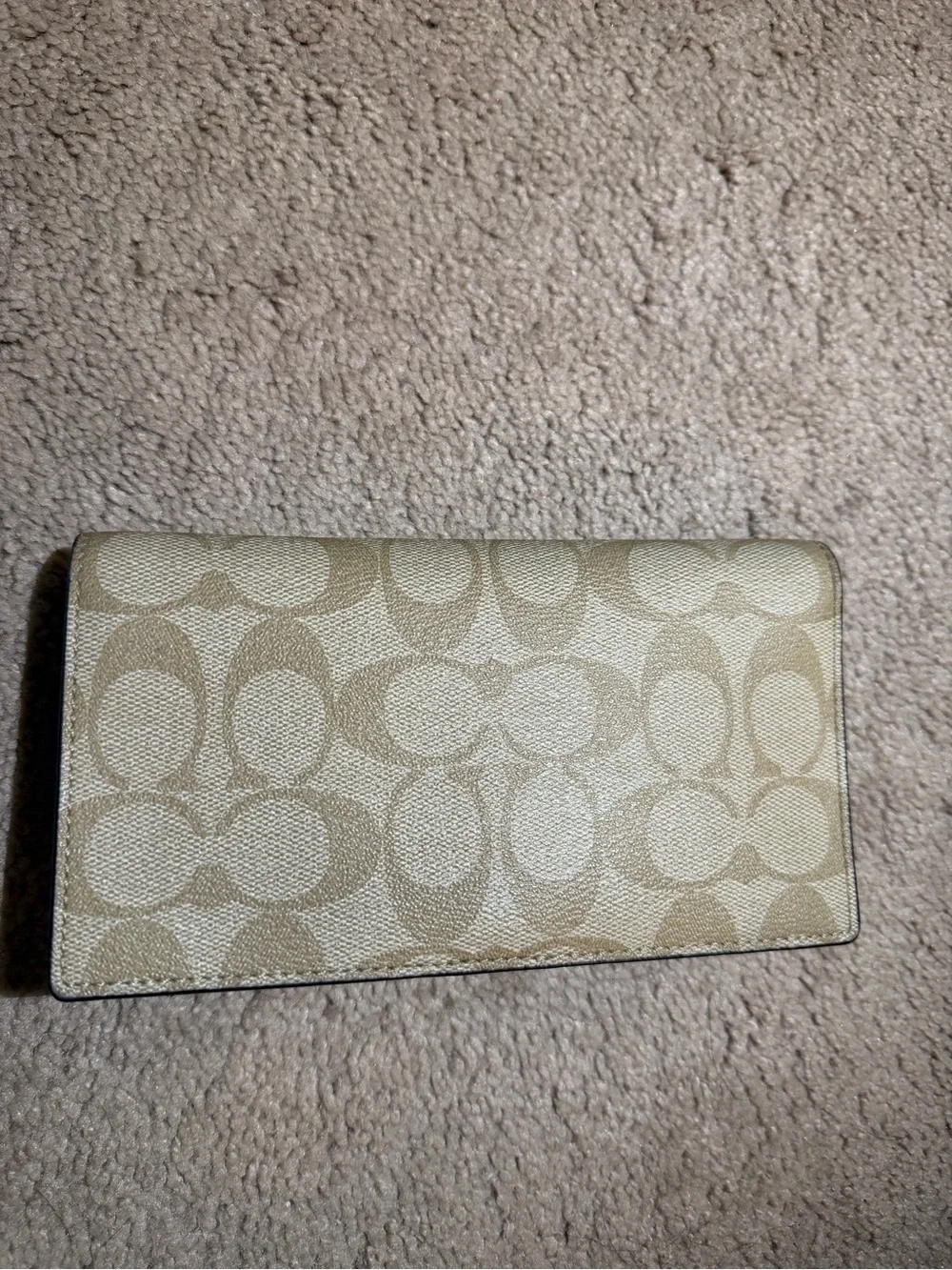 Coach Signature Canvas Continental Wallet in Tan/Beige